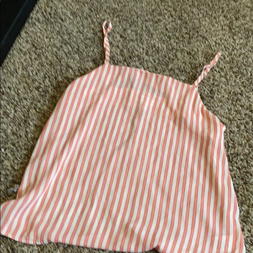 Red and cream striped tank
